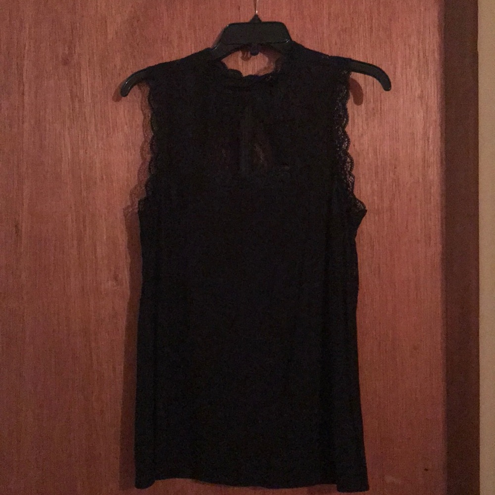 BKE Boutique Lace Dress Shirt